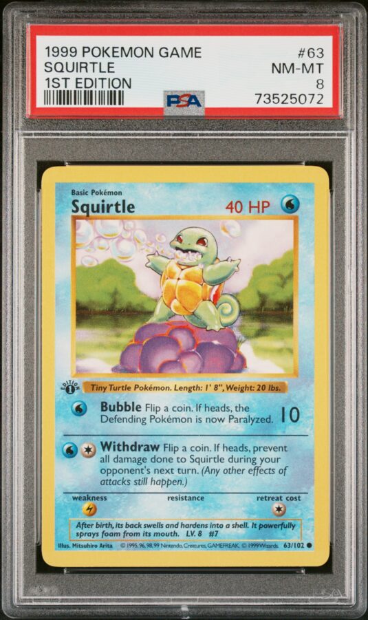 1999 POKEMON GAME 63 SQUIRTLE 1ST EDITION