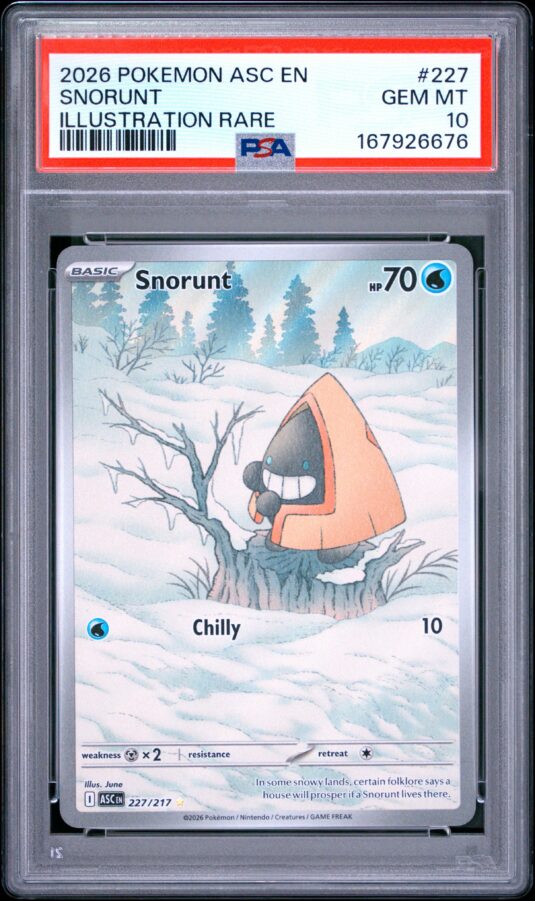 2026 Pokemon Asc En Ascended Heroes Tcg Cards #227 Snorunt Illustration Rare Psa Gem Mt 10