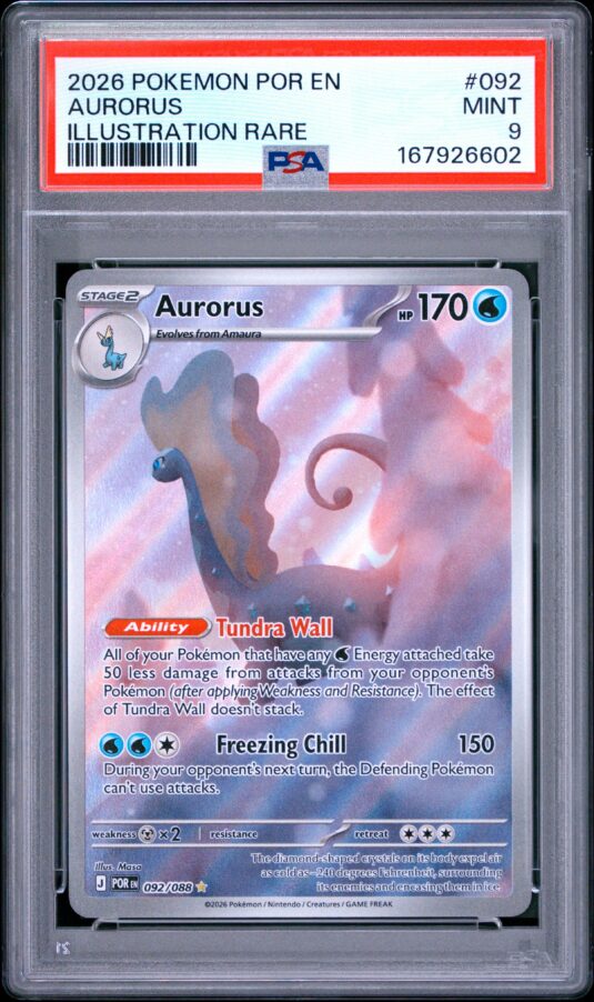 2026 Pokemon Por En Perfect Order Tcg Cards #092 Aurorus Illustration Rare Psa Mint 9