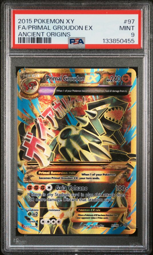 2015 POKEMON XY ANCIENT ORIGINS 97 FULL ART/PRIMAL GROUDON EX