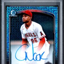 2025 Bowman Chrome Prospect Autographs Baseball Cards #cpacmo Christian Moore Chr Pros Au Hta Choice Ref Psa Mint 9