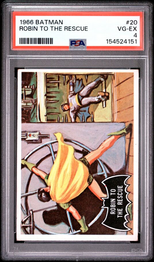 1966 Topps Batman Non Sport Cards #20 Robin To The Rescue Psa Vg Ex 4