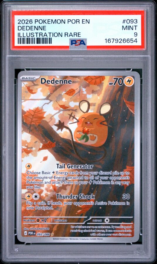 2026 Pokemon Por En Perfect Order Tcg Cards #093 Dedenne Illustration Rare Psa Mint 9