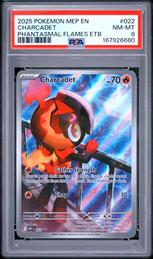 2025 Pokemon Mep En Me Black Star Promo Tcg Cards #022 Charcadet Phantasmal Flames Etb Psa Nm Mt 8