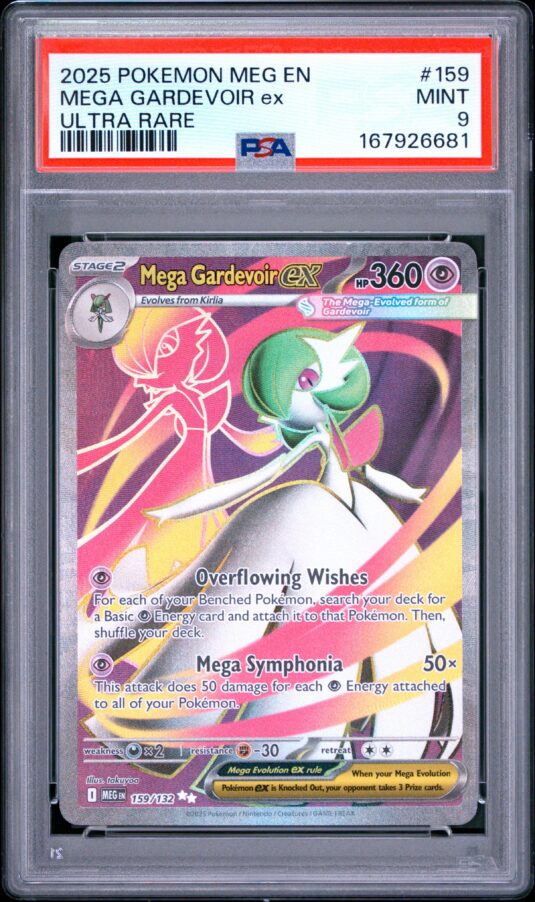 2025 Pokemon Meg En Mega Evolution Tcg Cards #159 Mega Gardevoir Ex Ultra Rare Psa Mint 9