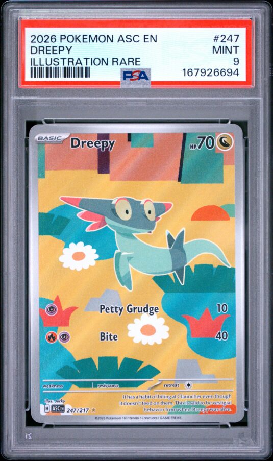 2026 Pokemon Asc En Ascended Heroes Tcg Cards #247 Dreepy Illustration Rare Psa Mint 9