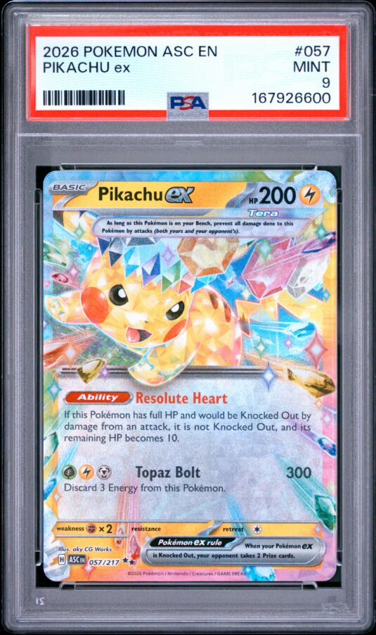 2026 Pokemon Asc En Ascended Heroes Tcg Cards #057 Pikachu Ex Psa Mint 9