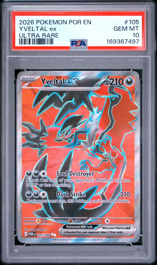 2026 Pokemon Por En Perfect Order Tcg Cards #105 Yveltal Ex Ultra Rare Psa Gem Mt 10