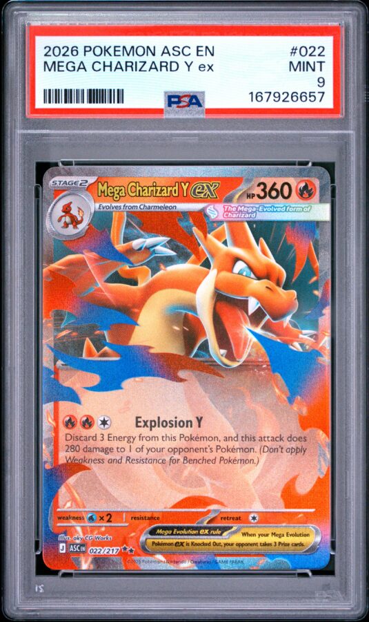 2026 Pokemon Asc En Ascended Heroes Tcg Cards #022 Mega Charizard Y Ex Psa Mint 9