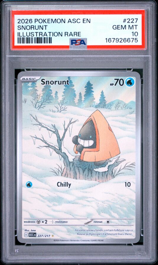 2026 Pokemon Asc En Ascended Heroes Tcg Cards #227 Snorunt Illustration Rare Psa Gem Mt 10