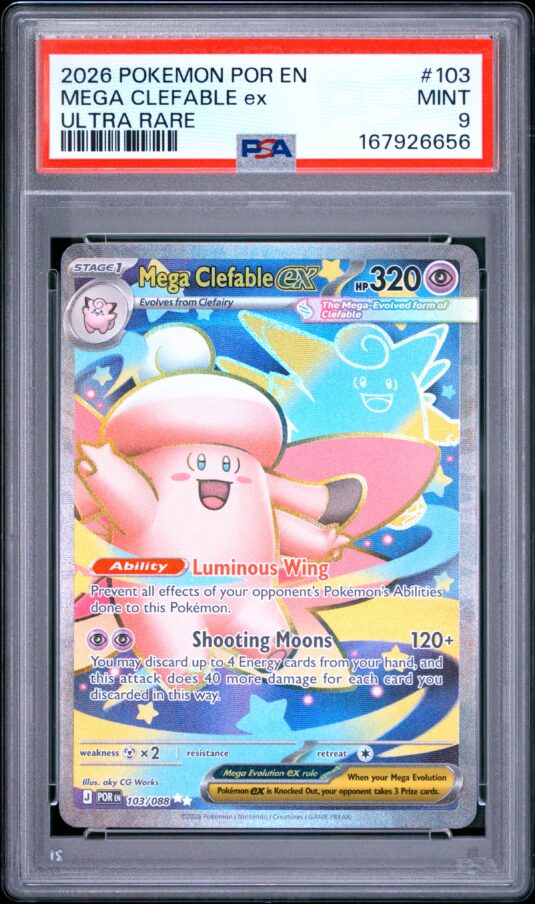 2026 Pokemon Por En Perfect Order Tcg Cards #103 Mega Clefable Ex Ultra Rare Psa Mint 9