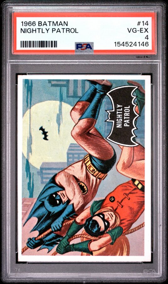 1966 Topps Batman Non Sport Cards #14 Nightly Patrol Psa Vg Ex 4