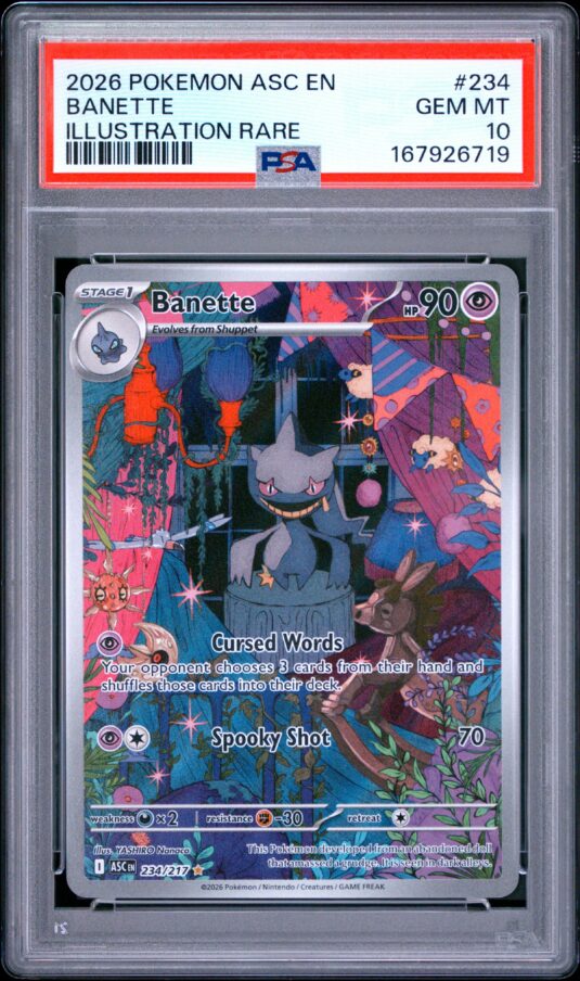 2026 Pokemon Asc En Ascended Heroes Tcg Cards #234 Banette Illustration Rare Psa Gem Mt 10