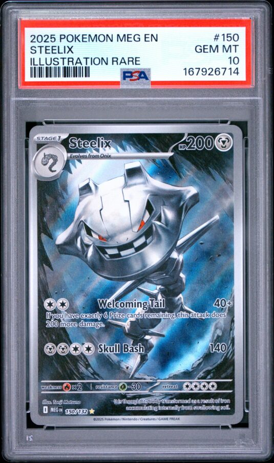 2025 Pokemon Meg En Mega Evolution Tcg Cards #150 Steelix Illustration Rare Psa Gem Mt 10