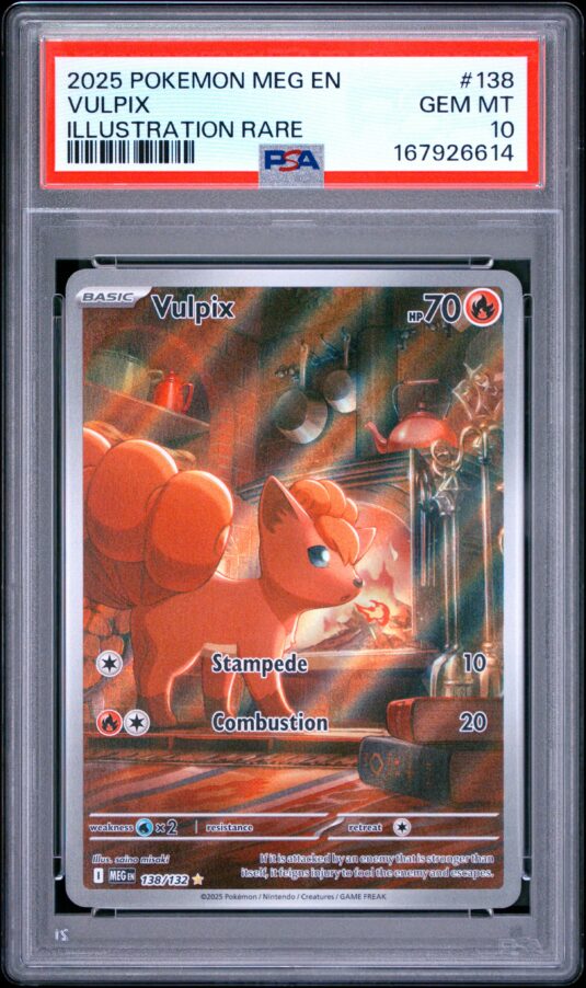 2025 Pokemon Meg En Mega Evolution Tcg Cards #138 Vulpix Illustration Rare Psa Gem Mt 10