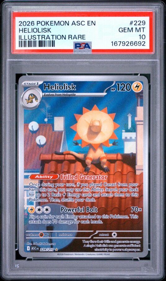 2026 Pokemon Asc En Ascended Heroes Tcg Cards #229 Heliolisk Illustration Rare Psa Gem Mt 10