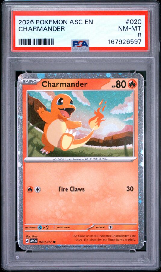2026 Pokemon Asc En Ascended Heroes Tcg Cards #020 Charmander Psa Nm Mt 8