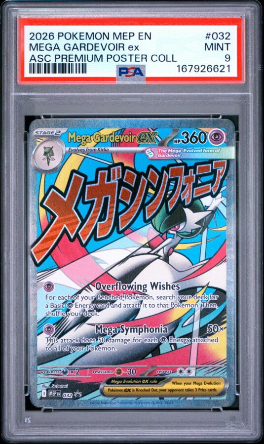 2026 Pokemon Mep En Me Black Star Promo Tcg Cards #032 Mega Gardevoir Ex Asc Premium Poster Coll Psa Mint 9