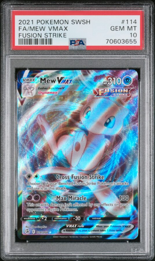 2021 POKEMON SWORD & SHIELD FUSION STRIKE 114 FA/MEW VMAX
