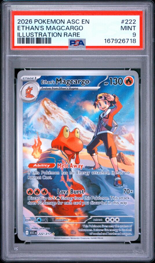 2026 Pokemon Asc En Ascended Heroes Tcg Cards #222 Ethan’s Magcargo Illustration Rare Psa Mint 9