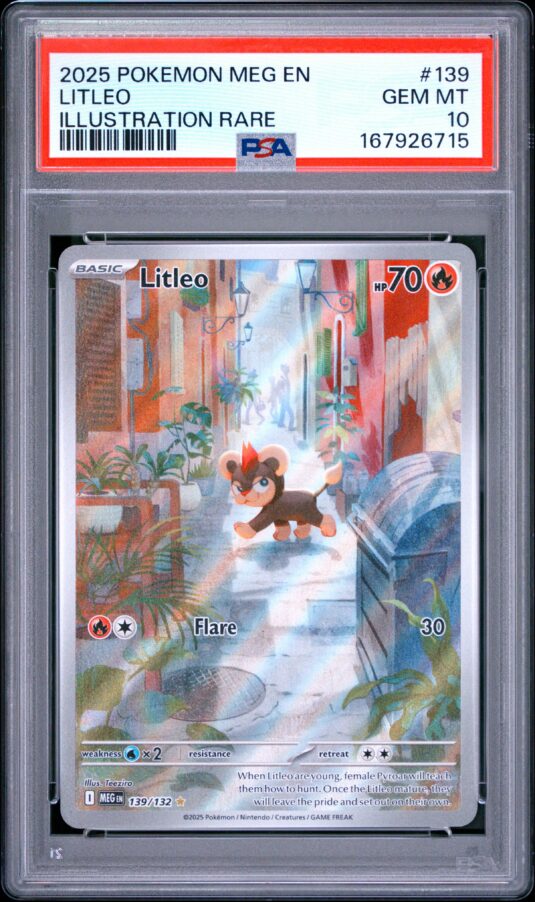 2025 Pokemon Meg En Mega Evolution Tcg Cards #139 Litleo Illustration Rare Psa Gem Mt 10