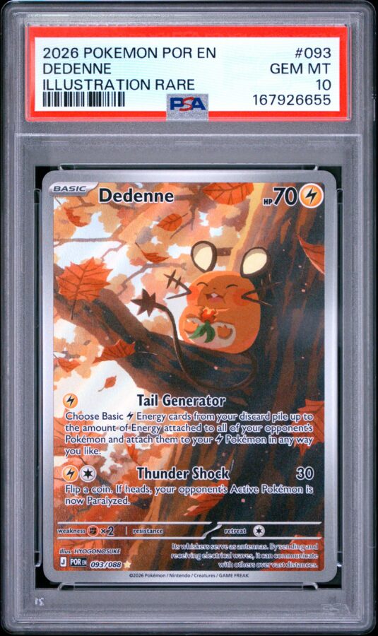 2026 Pokemon Por En Perfect Order Tcg Cards #093 Dedenne Illustration Rare Psa Gem Mt 10