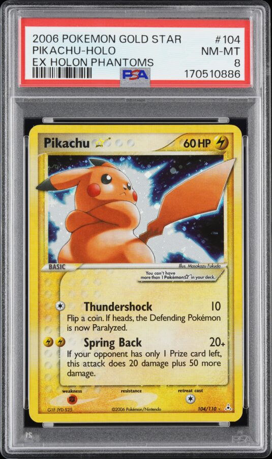 2006 Pokemon Ex Holon Phantoms Tcg Cards #104 Pikachu Holo Ex Holon Phantoms Psa Premium Nm Mt 8