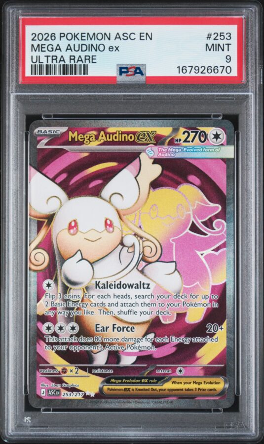2026 Pokemon Asc En Ascended Heroes Tcg Cards #253 Mega Audino Ex Ultra Rare Psa Mint 9