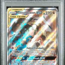 2019 POKEMON SUN & MOON COSMIC ECLIPSE 222 RESHIRAM & ZEKROM GX