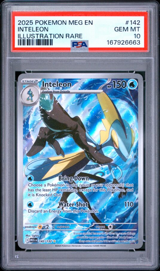 2025 Pokemon Meg En Mega Evolution Tcg Cards #142 Inteleon Illustration Rare Psa Gem Mt 10