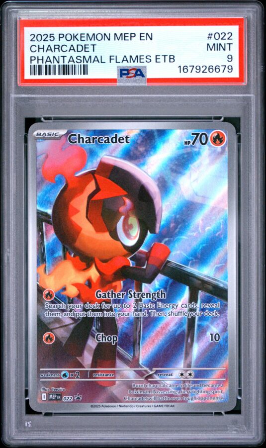 2025 Pokemon Mep En Me Black Star Promo Tcg Cards #022 Charcadet Phantasmal Flames Etb Psa Mint 9