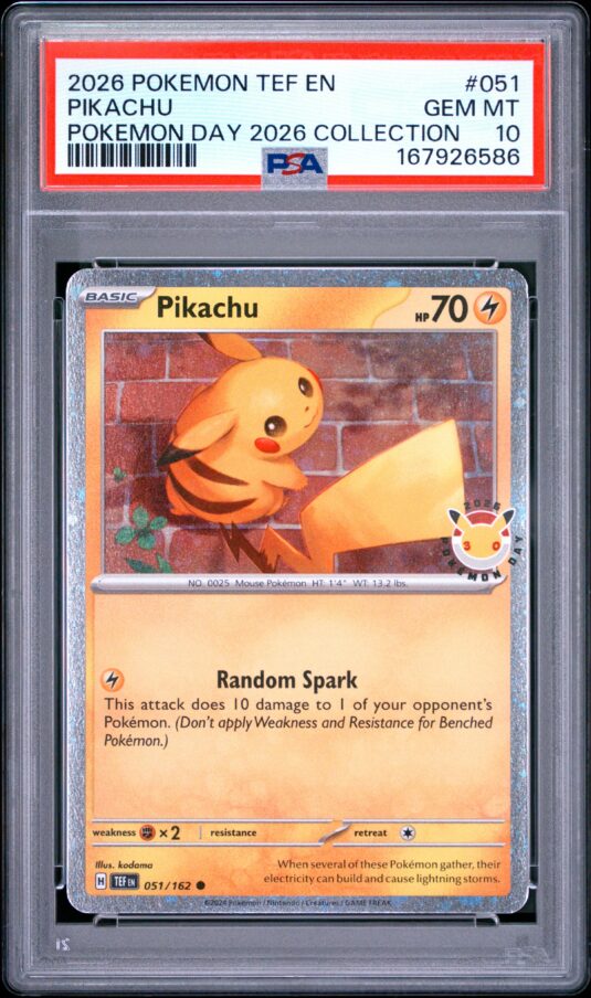 2026 Pokemon Tef En Temporal Forces Tcg Cards #051 Pikachu Pokemon Day 2026 Collection Psa Gem Mt 10