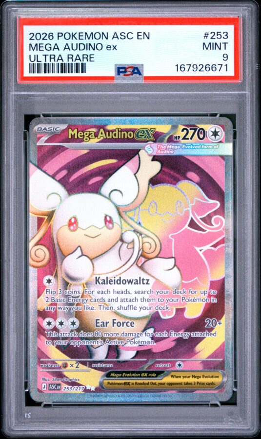 2026 Pokemon Asc En Ascended Heroes Tcg Cards #253 Mega Audino Ex Ultra Rare Psa Mint 9