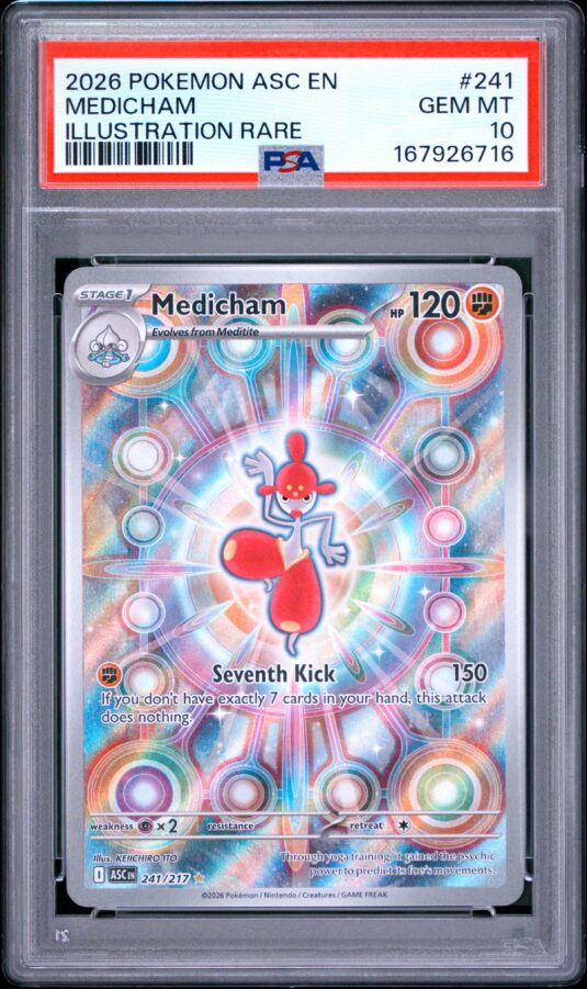 2026 Pokemon Asc En Ascended Heroes Tcg Cards #241 Medicham Illustration Rare Psa Gem Mt 10