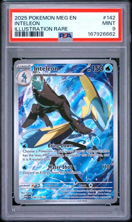 2025 Pokemon Meg En Mega Evolution Tcg Cards #142 Inteleon Illustration Rare Psa Mint 9