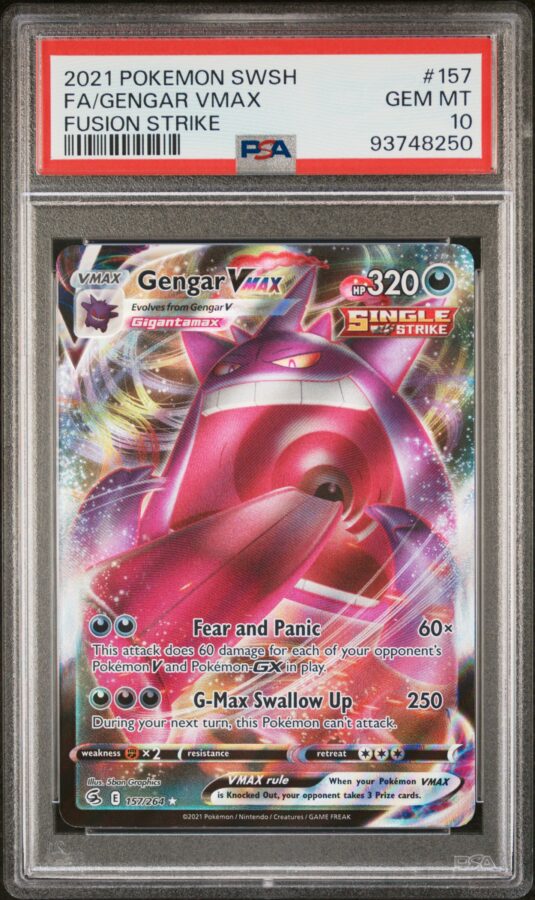 2021 POKEMON SWORD & SHIELD Fusion Strike 157 FULL ART/Gengar VMAX