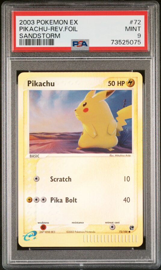 2003 POKEMON EX SANDSTORM 72 PIKACHU-REVERSE FOIL