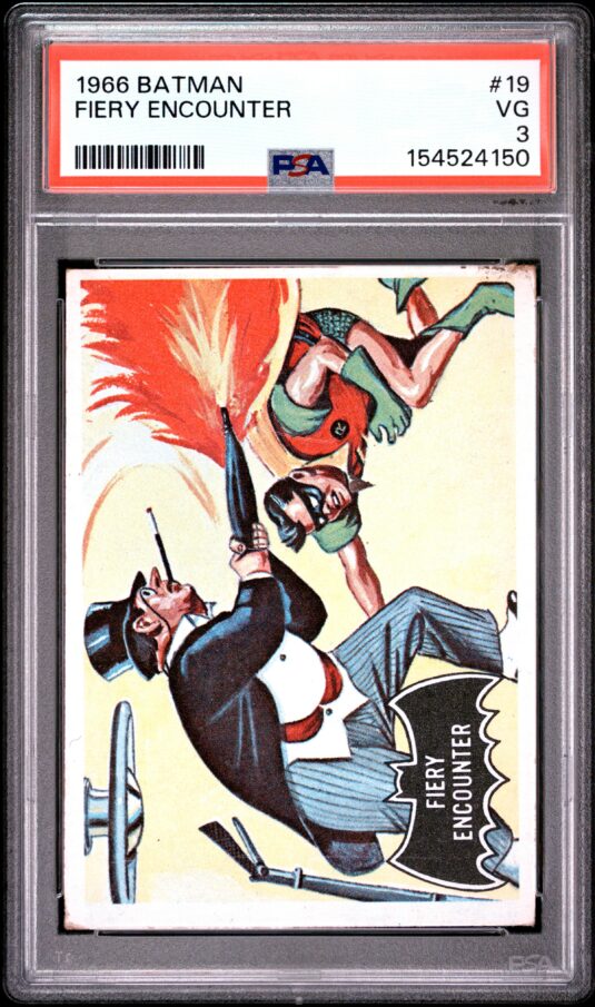1966 Topps Batman Non Sport Cards #19 Fiery Encounter Psa Vg 3